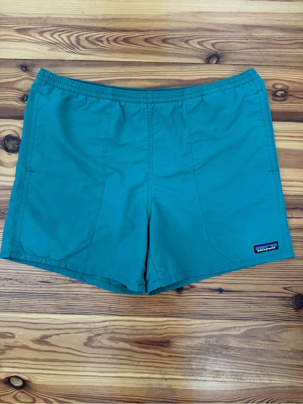 Patagonia Men’s Vntg Teal Green Baggies Bathing Suit Sz Small 4.5” inseam